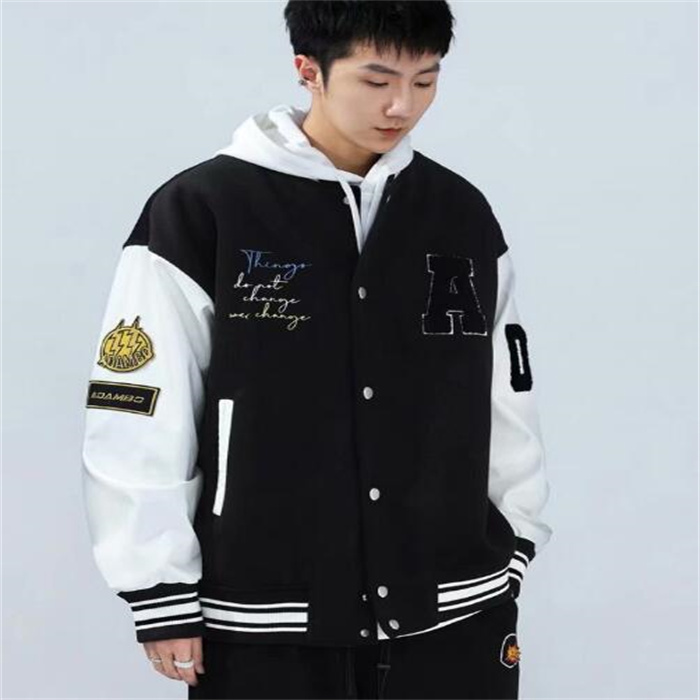 Spring Autumn Oversize Loose Baseball Jacket Leather Sleeve Women's Coat Men's Varsity Bomber Unisex Cardigan Outerwear Sportswear