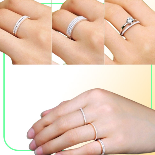 New Design Band Rings Wedding Rings Women 925 Sterling Silver Simulated Diamond Ring Jewelry