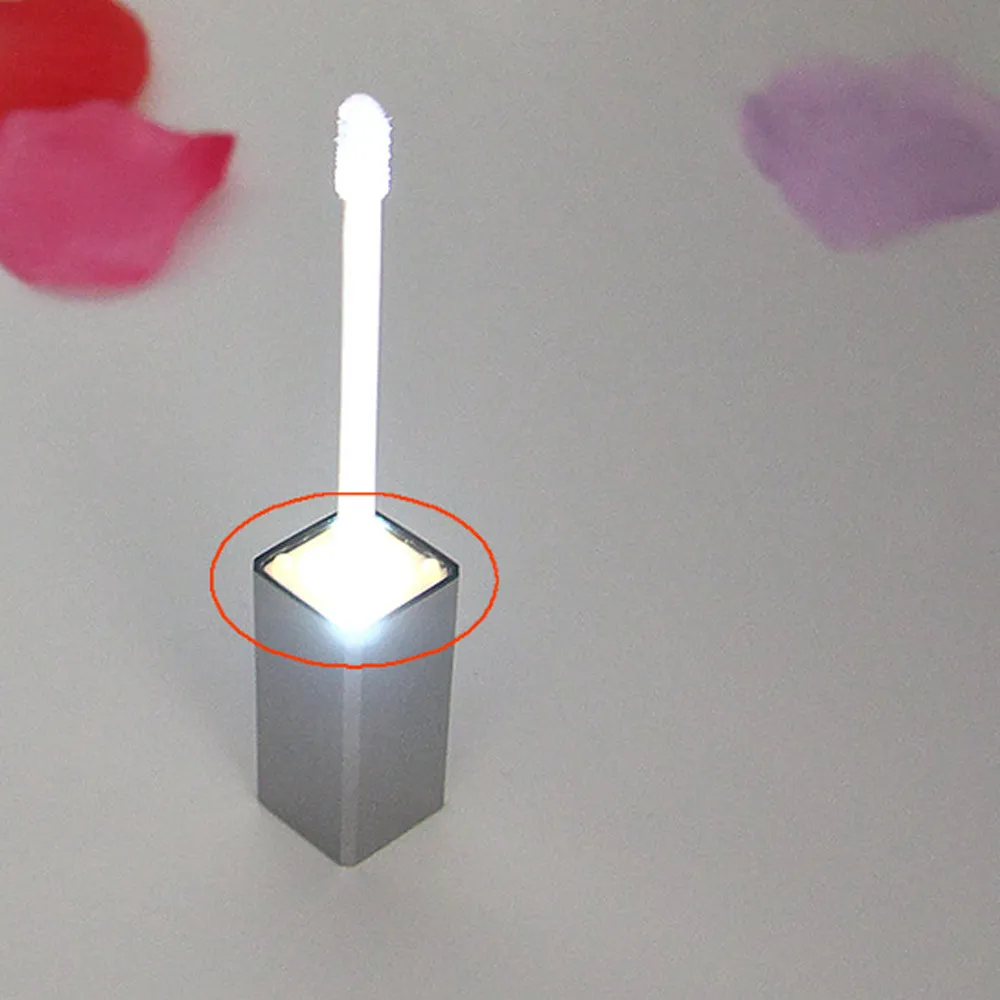 wholesale 7ML LED Empty Lip Gloss Tubes Square Clear Lipgloss Refillable Bottles Container Plastic Makeup Packaging with Mirror and Light LL