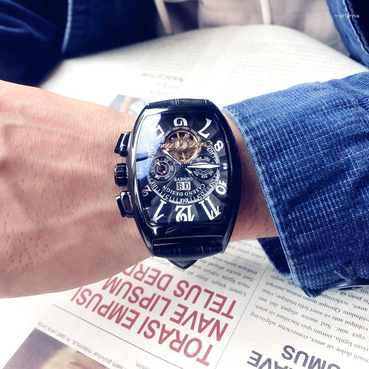 Wristwatches Top Brand F-Muller Men's Watches Tourbillon Automatic&Quartz 3bar Waterproof Watch Men FOR-FRANCK Mechanical Wristwatch