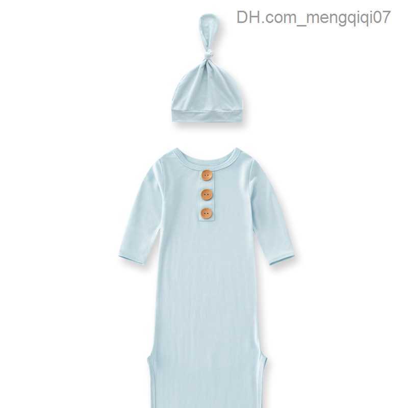 Pajamas Baby Summer Sleep Bag Soft Bamboo Fiber Long Sleeve Baby Sleep Bag with Hat Solid Baby Sleep Bag for Children Z230811