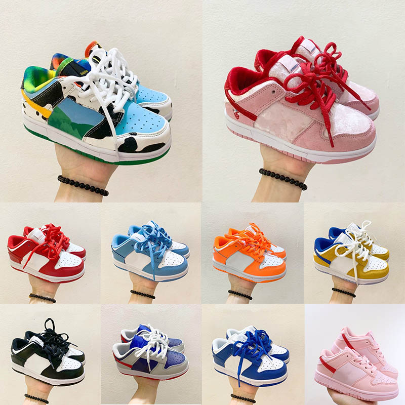2024 Top Fashion kids shoes low Girls boys Sports baby sneakers designer trainers Running basketball shoe black blossom kid youth toddler infants Athletic Size 24-35
