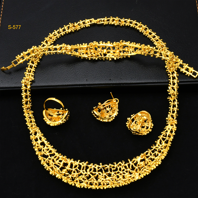 Wedding Jewelry Sets ANIID Dubai Arab Gold Color For Women African Party Gifts Ethiopia Necklace and Earrings Ring 230809