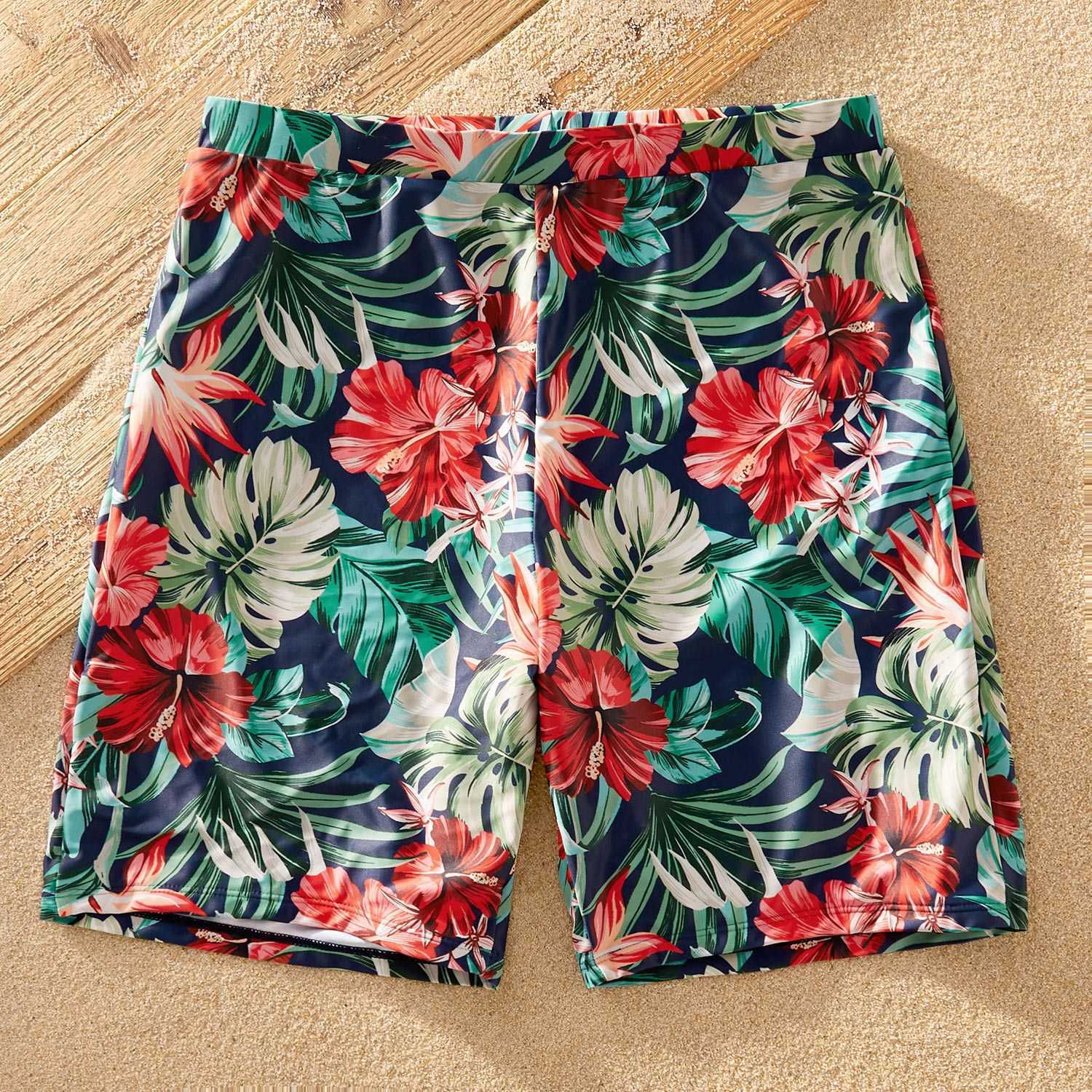 Family Matching Outfits New Summer Family Matching Outfits Ruffle-Sleeve Floral Print Swimsuits Mom Girl Boys Swimwear For Beach R230810