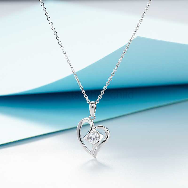 Pendant Necklaces 925 Love Shape Neckalce Anniversary Marry Me O-Chain Size 16mm Different Style Gift for Girlfriend Zirconia CZ Sterling Silver