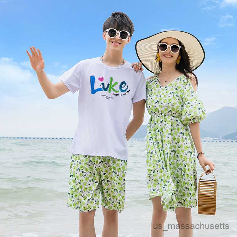 Family Matching Outfits Family Matching Outfits Summer Beach Mum Daughter Floral Dresses Dad Son T-shirt+Shorts Couple Clothing Holiday R230810