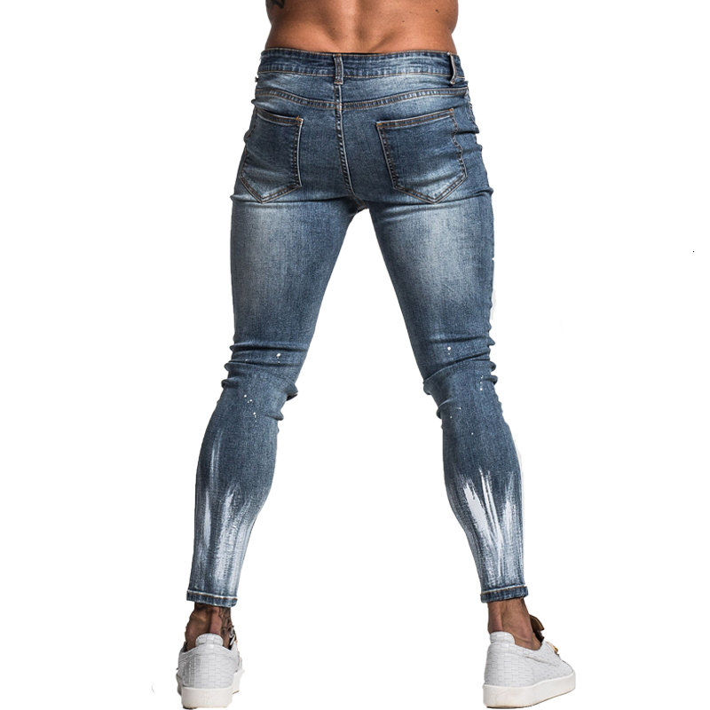 Mens Jeans GINGTTO for Men Slim Fit Super Skinny For Street Wear Hip Hop Ankle Length Tight Cut Closely To Body Big Size St 230809