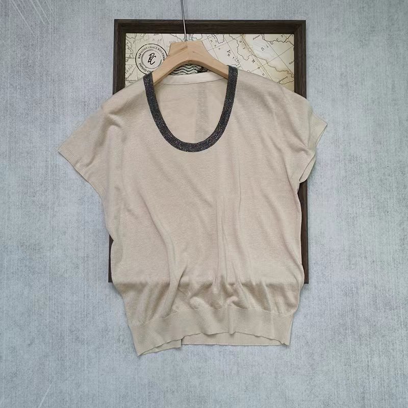 Women's Knits Tees Naizaiga 40 linen 30 silk lcyocell Oneck loose fitting red white gray apricot Women pullovers sweater Tshirt QWX285 230809