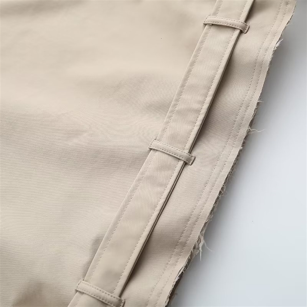 Womens Jackets PB ZA Loose Fit Windbreaker Temperament Commuting Belt Long Sleeve Lapel Casual Coat 230810