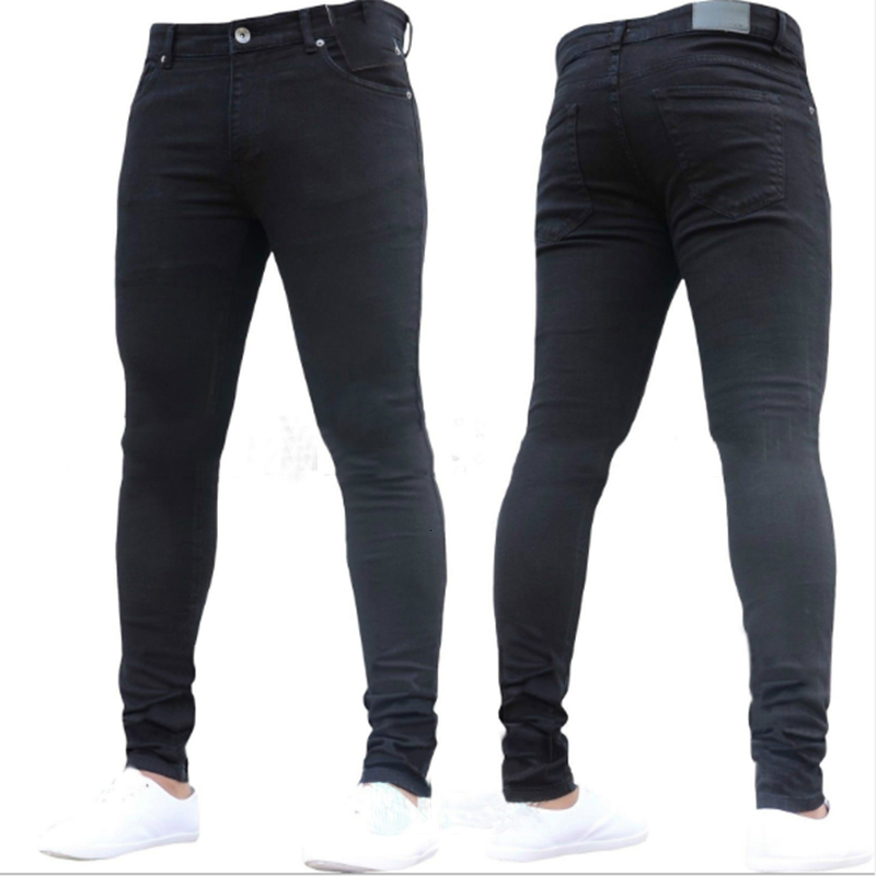 Mens Jeans Pants High Waist Zipper Stretch Casual Slim Fit Trousers Male Plus Size Pencil Denim Skinny for Men 230810