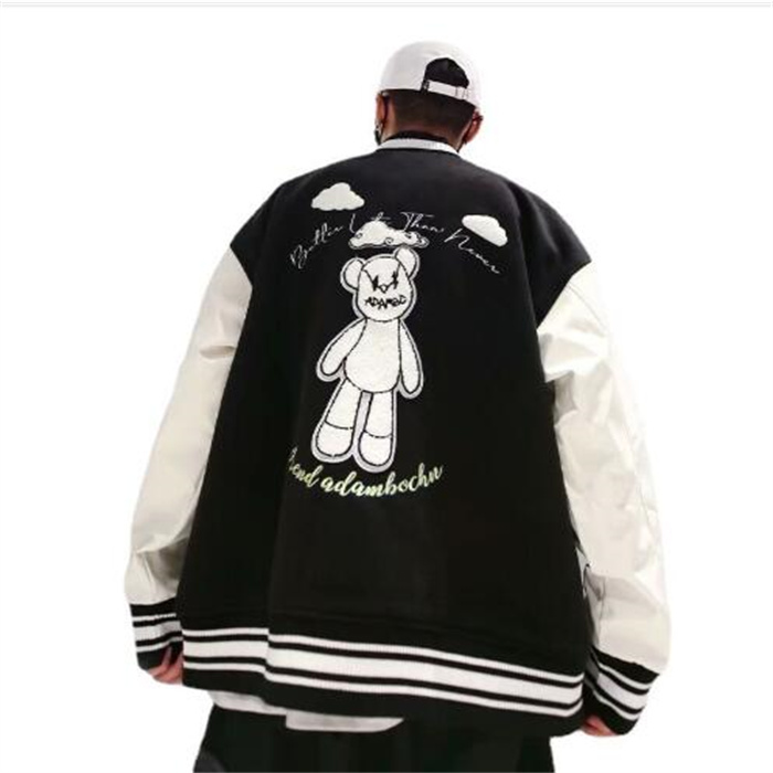 Classic Oversize Loose Baseball Jacket Leather Sleeve Spring Autumn Women's Coat Men's Varsity Bomber Unisex Cardigan Outerwear Sportswear