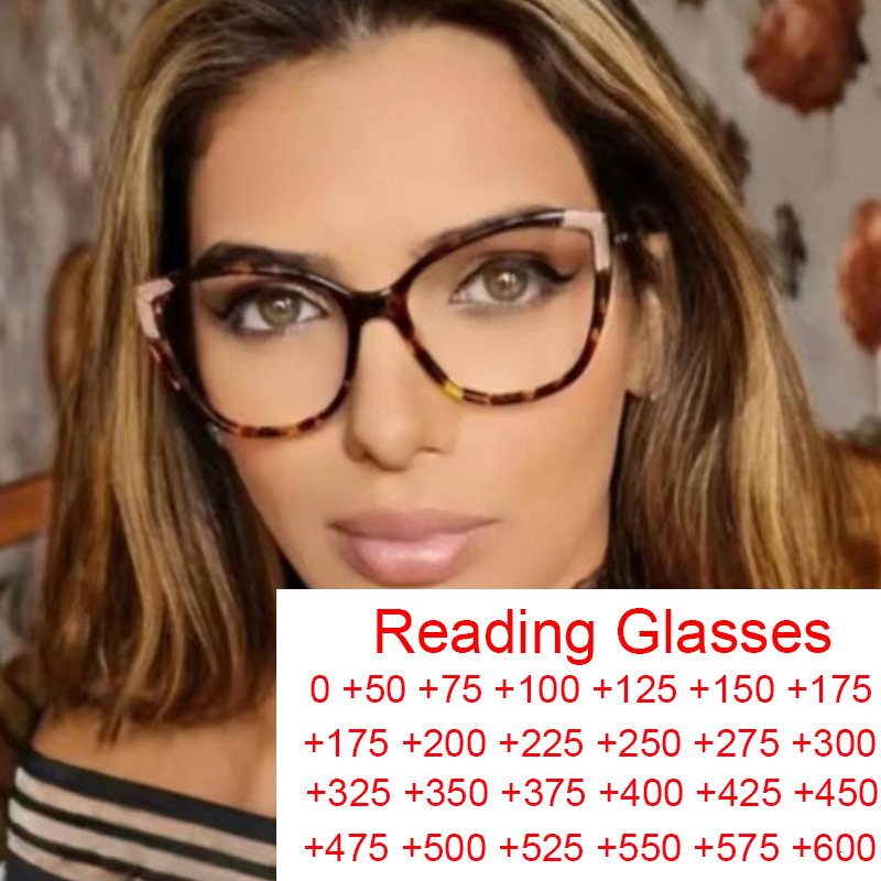 Reading Glasses Cat Eye Reading Glasses Women Fashion Prescription Eyewear Color Stripe Glasses Frame Blue Light Eyeglasses 2 4 230809