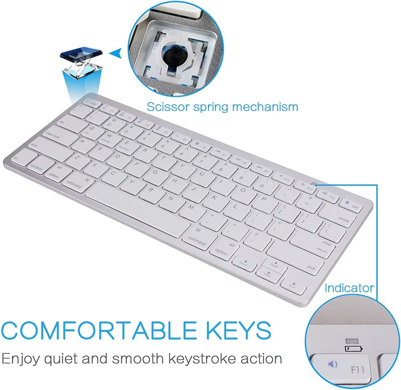 ultra slim wireless keyboard for desktop laptop tabelt and for apple ipad iphone macbook android windows pc bluetooth keyboard