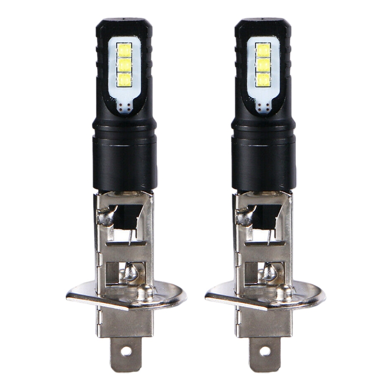 2X H1 6000K Super Bright White 6000LM DRL LED Headlight Bulb Kit High-Beam
