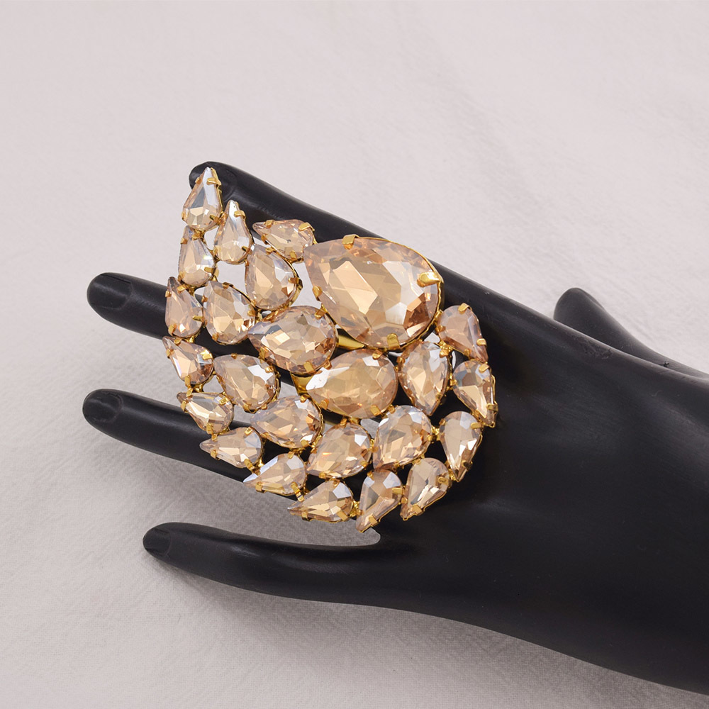 Solitaire Ring CUIER 8cm Huge Size Water Drop Rings for women Bling bling Glass Gem Wedding Jewelry Fashion TV show jewelry 230810