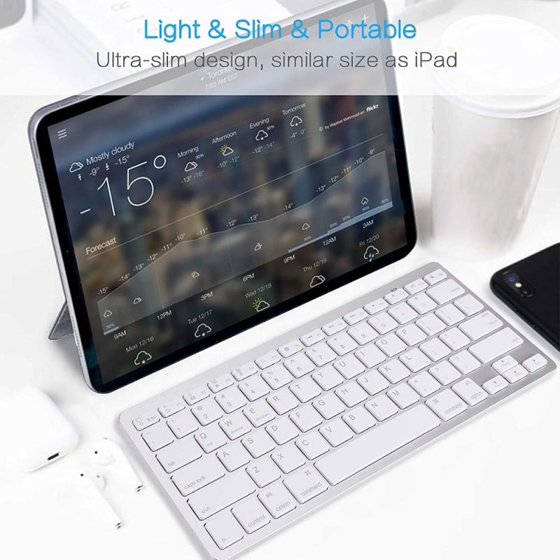ultra slim wireless keyboard for desktop laptop tabelt and for apple ipad iphone macbook android windows pc bluetooth keyboard