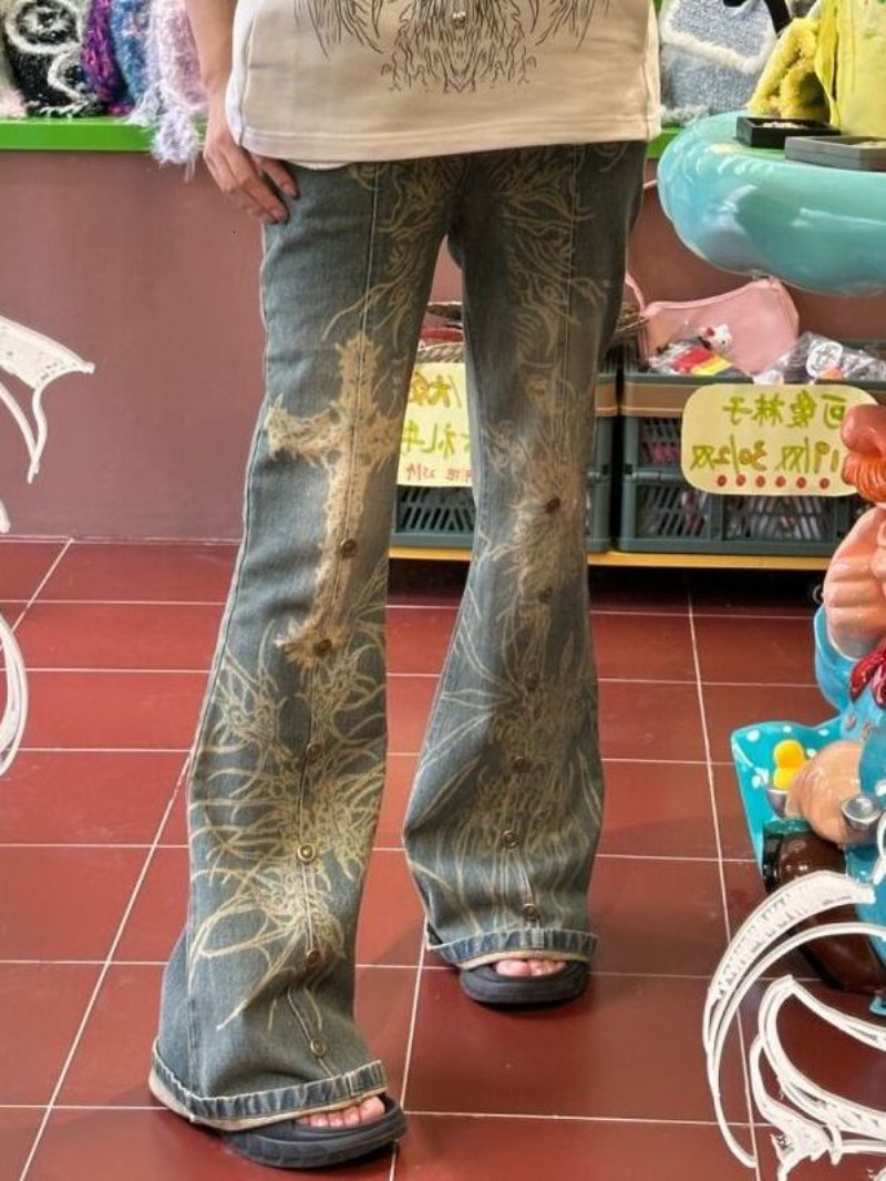 Womens Pants Capris Y2K Vintage Women Korean Casual Streetwear Oversize Cargo Aesthetic Straight Trousers Wide Leg Jeans Grunge Denim Clothes 230809