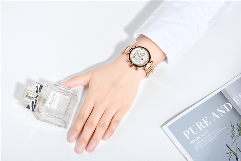 Other Watches REWARD Gold Watch Women Ladies 3 ATM Waterproof Steel Women's Bracelet Female Clock Relogio Feminino 230809