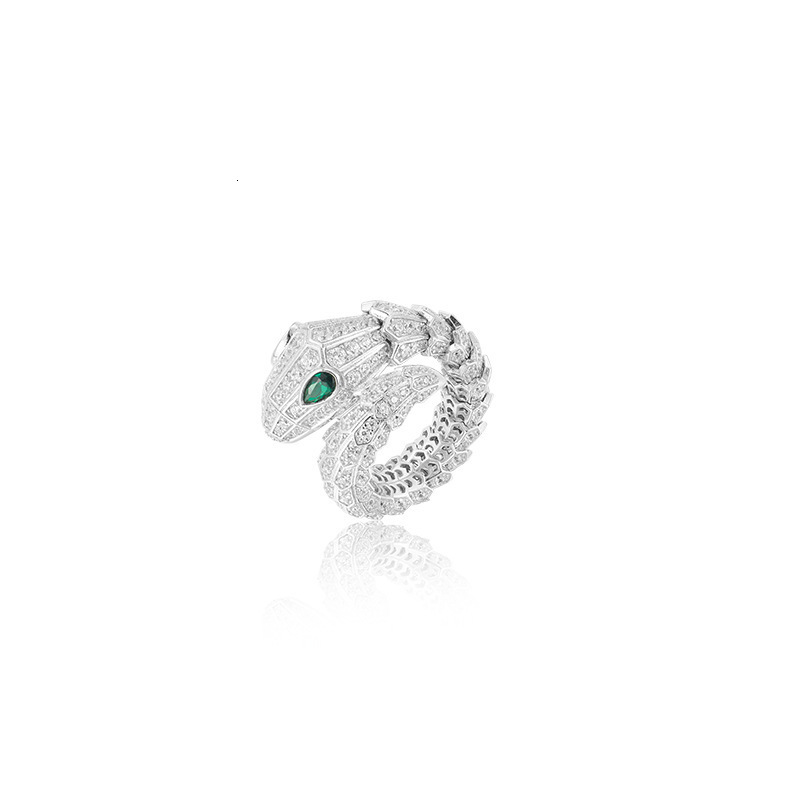 Wedding Rings High Quality Open Ring Big Size Snake Shaped Full Zircon Fashion Charm Banquet For Women Birthday Christmas Gifts 230810