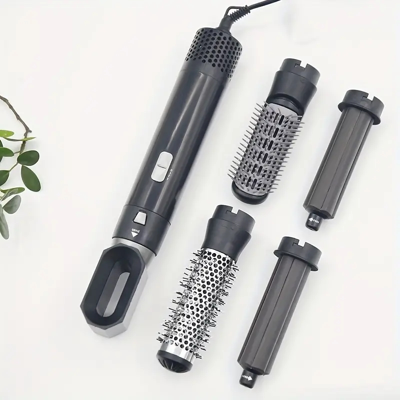 5-in-1 Dual-Use Hot Air Comb and Styling Hair Dryer - Automatic Curling and Straightening with Detachable Hairdressing Set