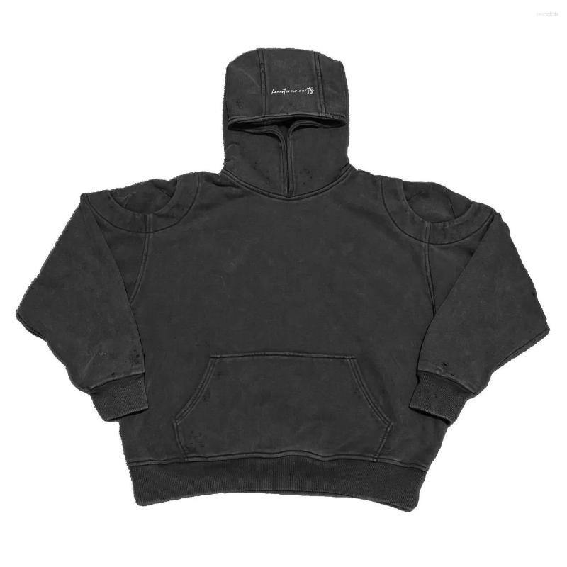 Mens Hoodies Vintage Heavyweight Wash Deconstructed Silhouette Damaged Distressed Sweatshirt Coat Autumn And Winter