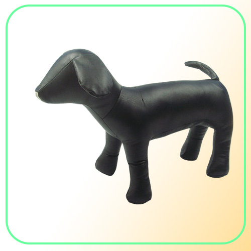 Cute New PVC Leather Dog Torsos Dog Models Dog Mannequins Leather Mannequin BlackWhite Standing Position Models dogs Pet toy 1set7689309