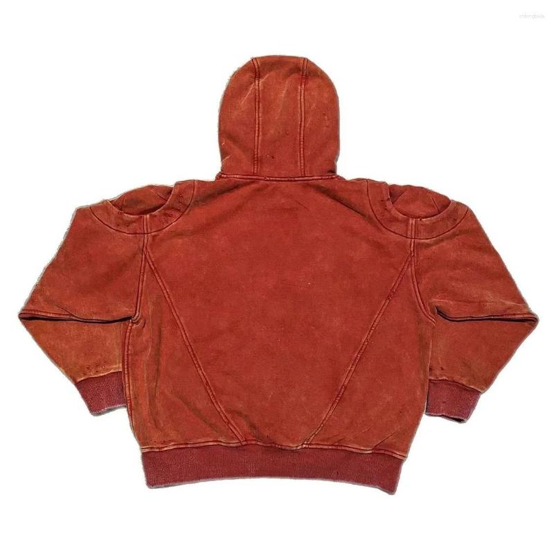Mens Hoodies Vintage Heavyweight Wash Deconstructed Silhouette Damaged Distressed Sweatshirt Coat Autumn And Winter