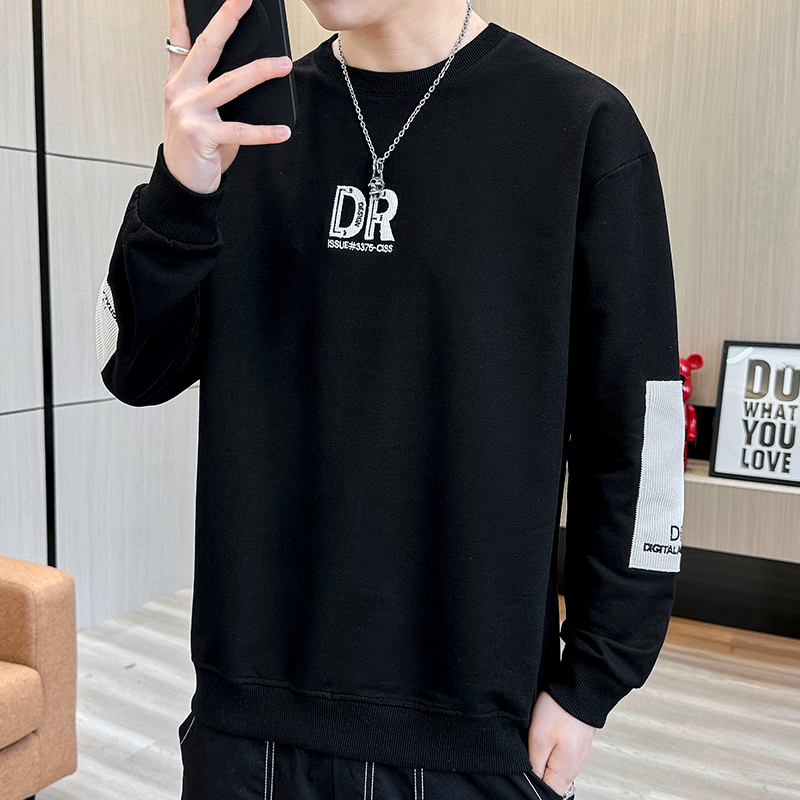 Men's Sweaters M4XL 4 Colors Autumn 2023 Versatile Fashion Casual Loose Round Neck Printed Long Sleeve Sweater Men Clothing 230809