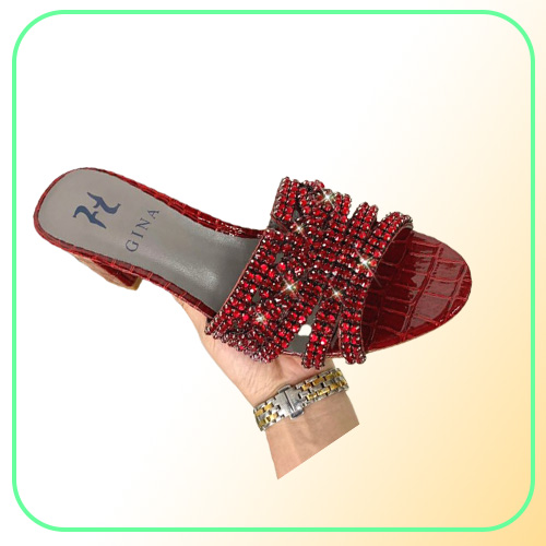 Brand new women039s sandal shoes gina ladies high heels sandal shoes with diamond heel 65 cm high quality Po01131