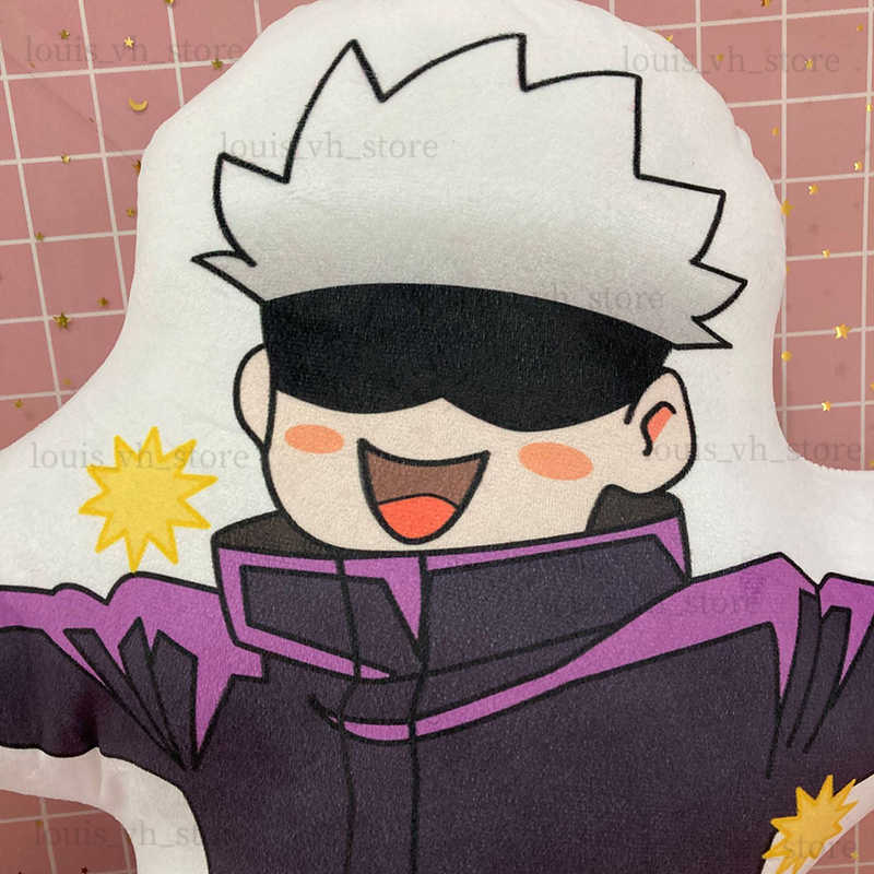 Anime Jujutsu Kaisen Plush Pillow Jujutsu Kaisen Gojo Satoru Action Figure Doll Cartoon Jujutsu Kaisen Pillows Soft Stuffed Toys T230810
