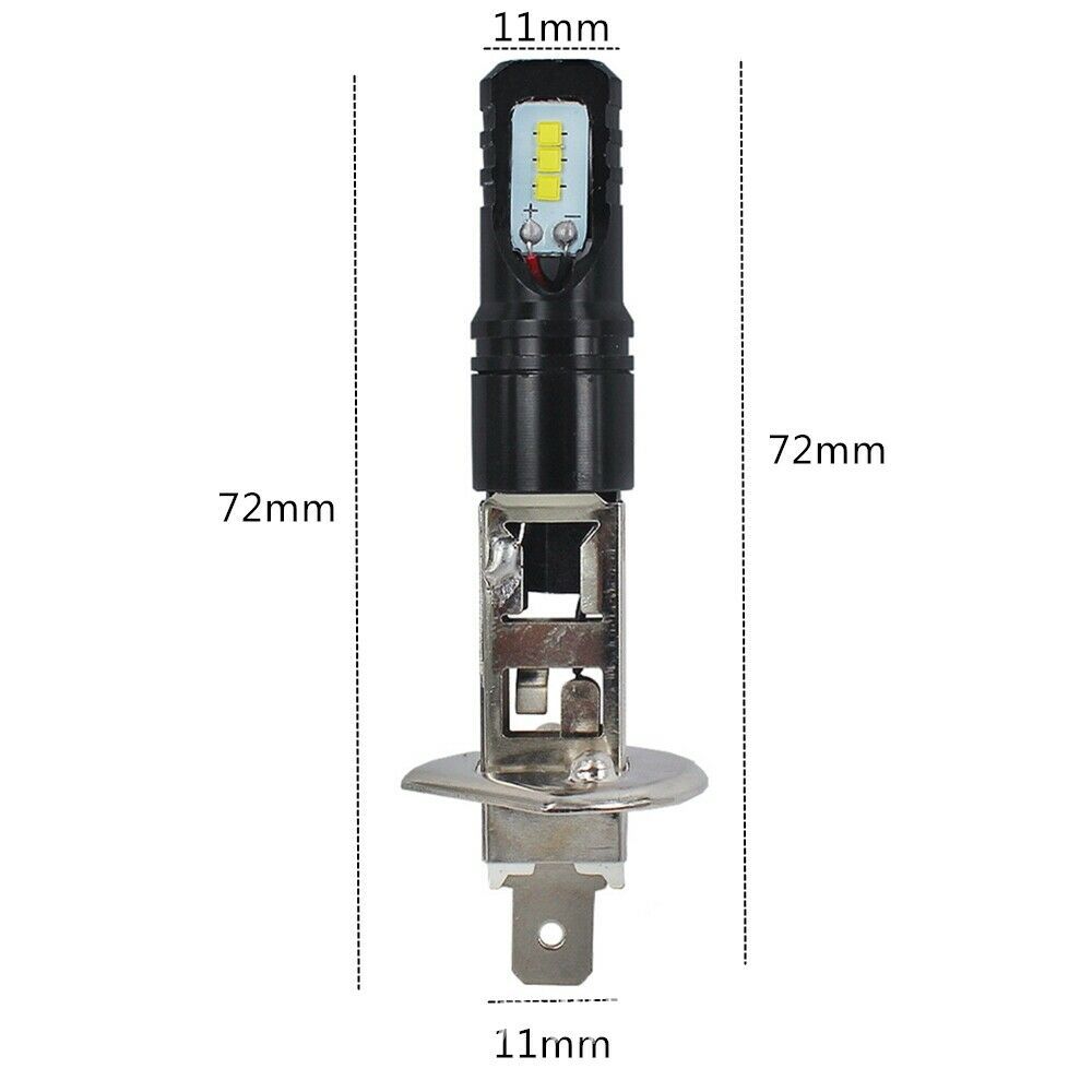 2X H1 6000K Super Bright White 6000LM DRL LED Headlight Bulb Kit High-Beam