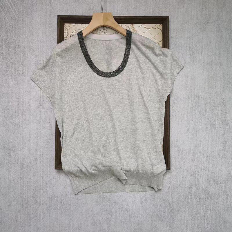 Women's Knits Tees Naizaiga 40 linen 30 silk lcyocell Oneck loose fitting red white gray apricot Women pullovers sweater Tshirt QWX285 230809