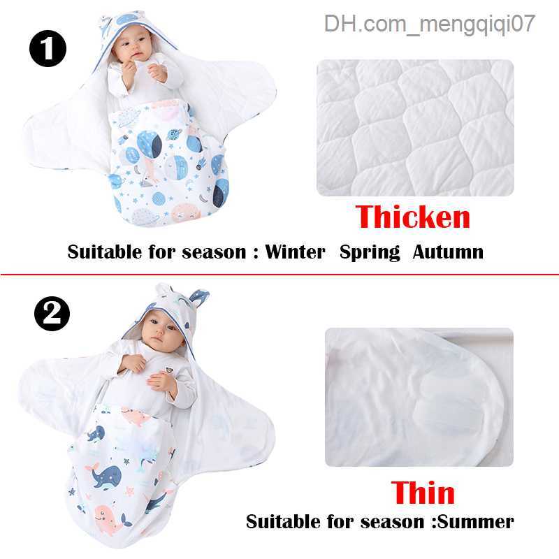 Pajamas Winter newborn baby packaging blanket cartoon baby sleep bag envelope newborn sleep bag thick cocoon baby 0-6 months old Z230811