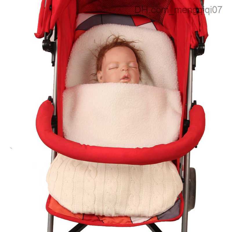 Pajamas Baby winter stroller packaging blanket thick knit crochet baby sleeping bag baby sleeping bag Z230811