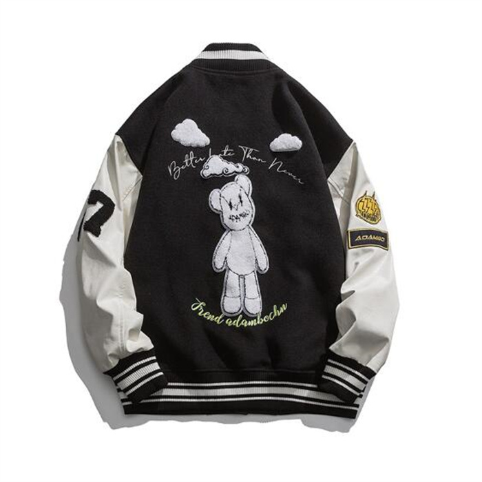 Spring Autumn Oversize Loose Baseball Jacket Leather Sleeve Women's Coat Men's Varsity Bomber Unisex Cardigan Outerwear Sportswear