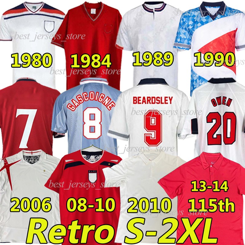 BOBBY CHARLTON Retro soccer jerseys eNGLanDS 115th GASCOIGNE OWEN GERRARD SCHOLES 1982 84 87 89 90 92 94 96 98 2000 02 06 08 10 13 14 classic national team football shirt
