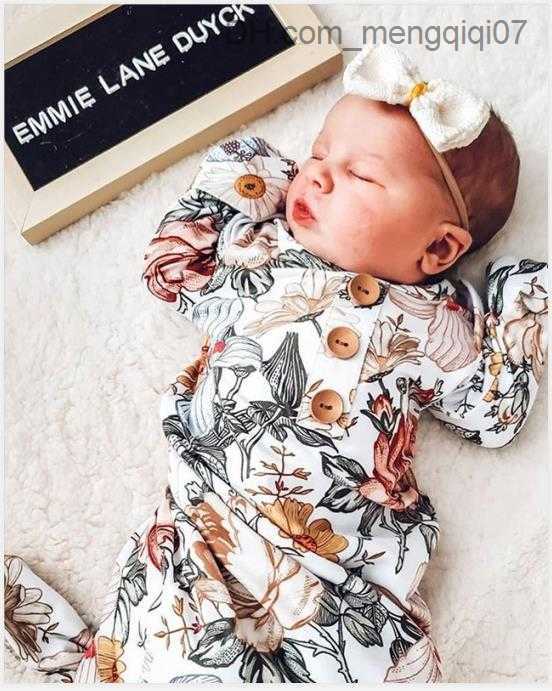 Pajamas PUDCOCO Newborn Baby Flower Bird's Nest Blanket Packaging Sleeping Bag Headband 2PCS Set 0-6M Z230811