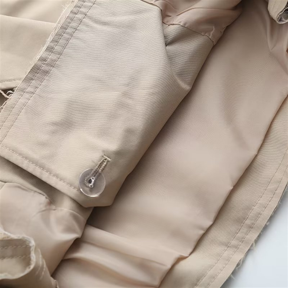 Womens Jackets PB ZA Loose Fit Windbreaker Temperament Commuting Belt Long Sleeve Lapel Casual Coat 230810