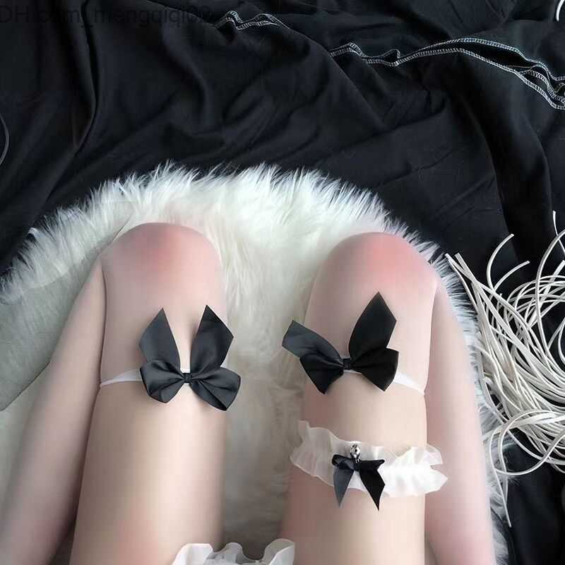 Socks Hosiery Cute women's thin bow stockings high silk stockings women's stockings Z230810