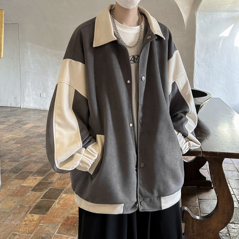 Mens Jackets Autumn Suede Jacket Men Fashion Oversized Baseball Uniform Streetwear Hip Hop Loose Bomber Short Coat 230810