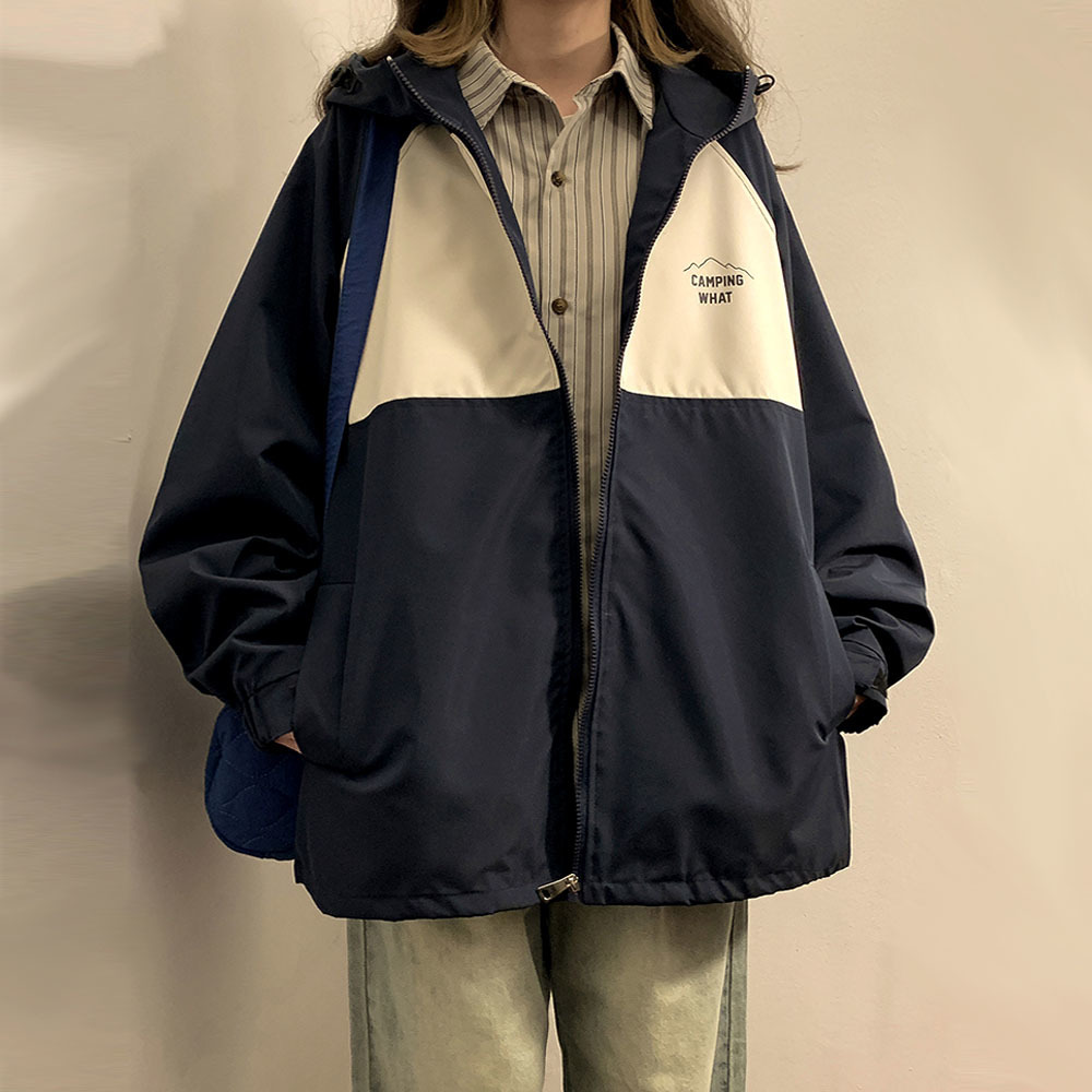 Womens Jackets Oversized y2k Sports Techwear Navy Green Varsity Jacket Japanese With Hooed Baseball Bomber Streetwear fall 230810