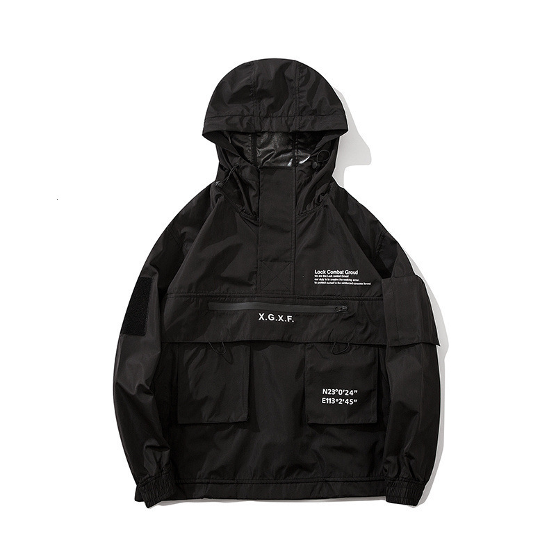 Men's Jackets 2023 Tactical Techwear Multipockets Cargo Jacket Mens Harajuku Hip Hop Hooded Coat Street Casual Windbreaker 230809
