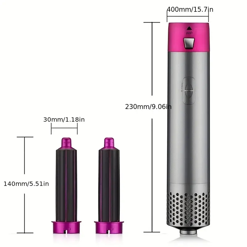 5-in-1 Dual-Use Hot Air Comb and Styling Hair Dryer - Automatic Curling and Straightening with Detachable Hairdressing Set