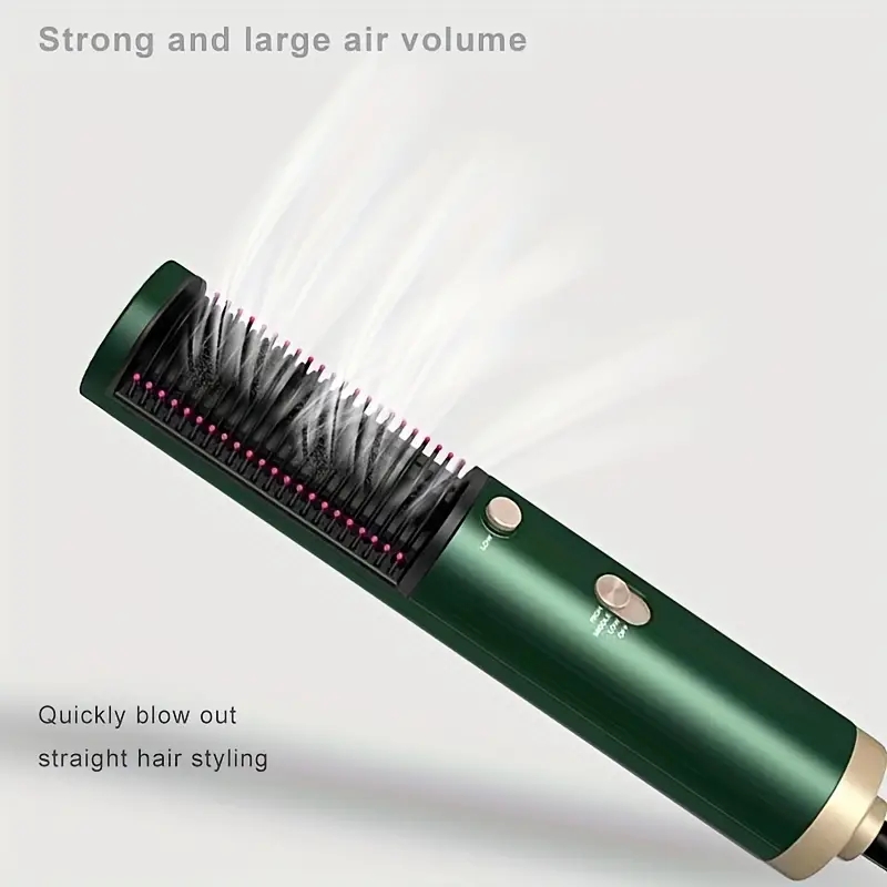 Portable Hot Air Brush Hair Straightener - Blowout Hair Dryer Brush for Smooth and Shiny Hair