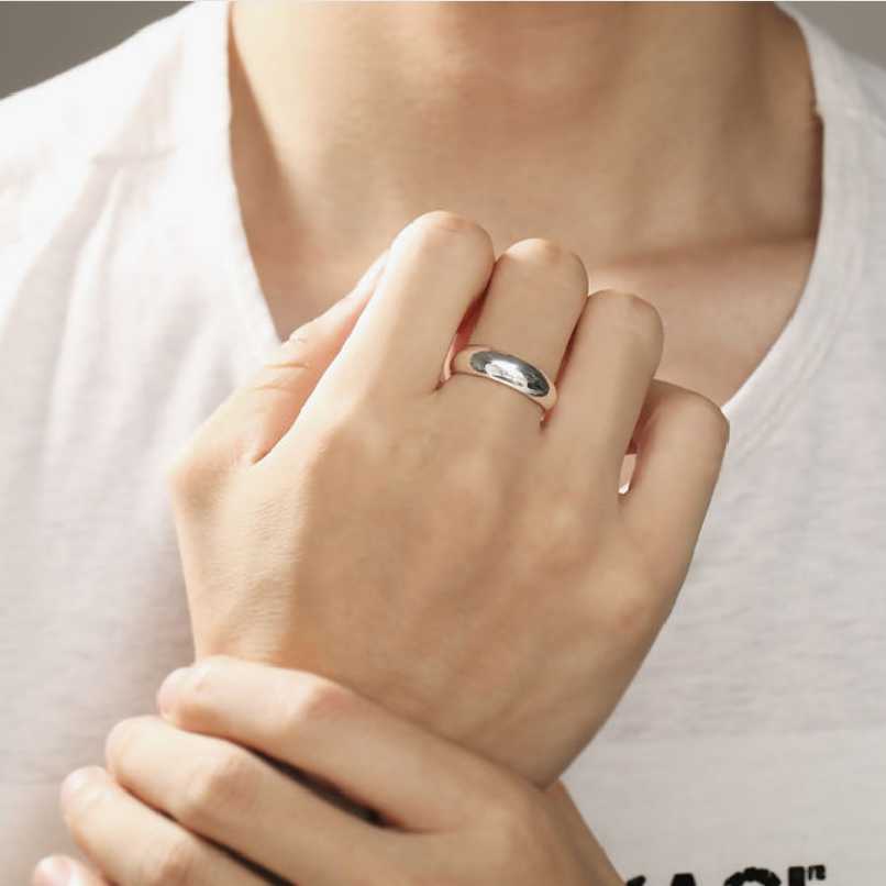 Band Rings Unibabe Real Sterling Silver Round Open Ring Men Women Bright Silver Ring Male Pure Silver Simple Open Ring Jewelry Gift