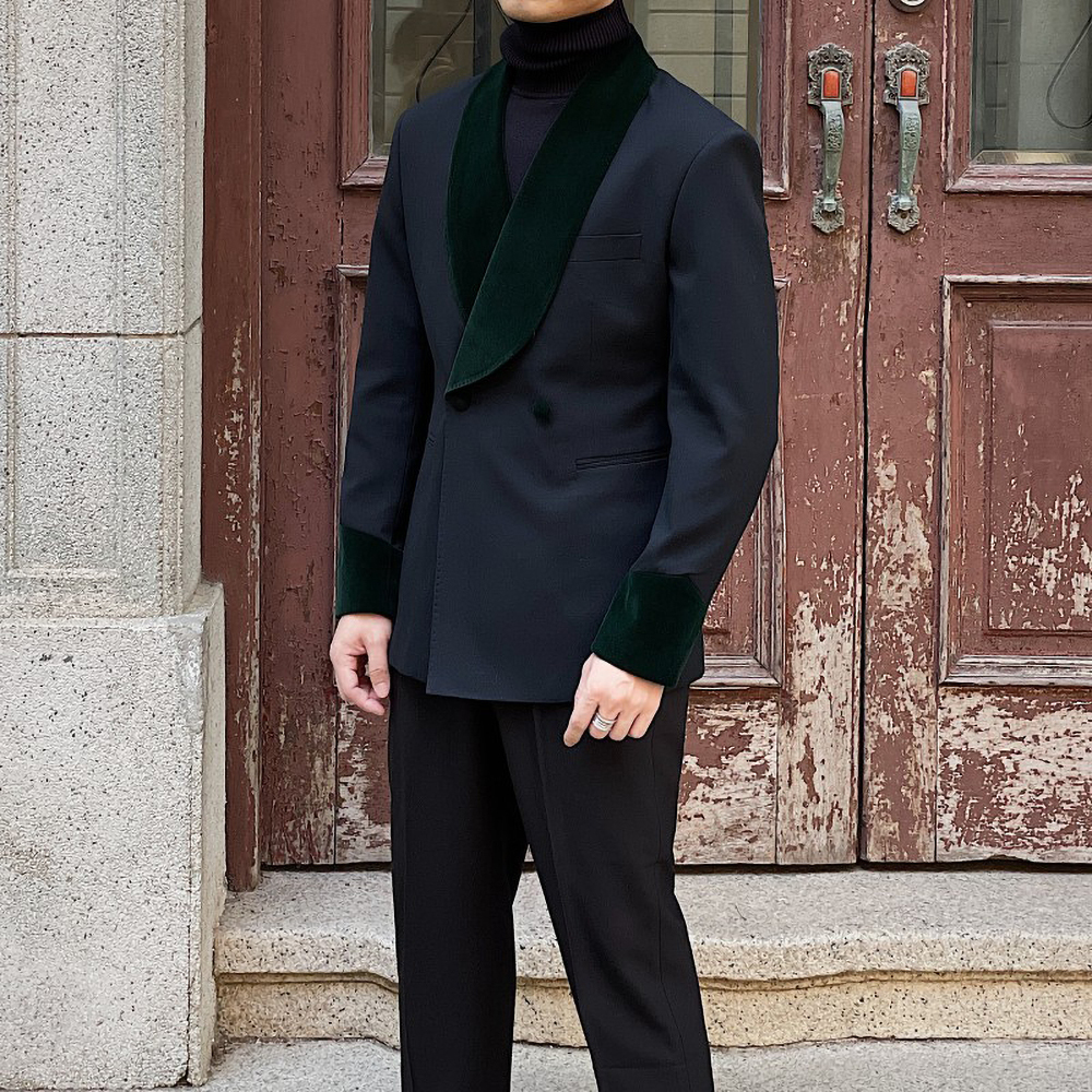 Men's Suits Blazers Velvet Spliced Men Suit Fashion Business Slim Two Piece Customized High Quality Wedding Ball Party Set Jacket Pants 230809