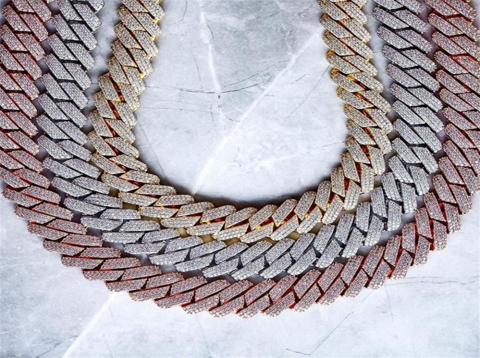 High quality iced out men jewelry 5A cz hip hop micro pave 19mm cuban link chain big heavy chunky necklace for boy 220216255O1568415