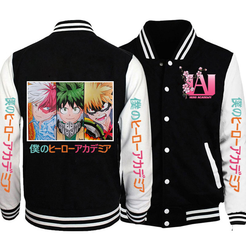 Men's Jackets Anime Bomber Jacket My Hero Academia So Todoroki Bakugou Deku Graphic Anime Varsity Baseball Bomber Jacket Unisex Jackets 230809