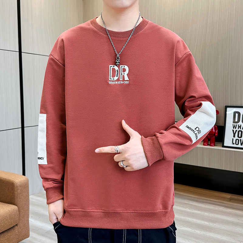 Men's Sweaters M4XL 4 Colors Autumn 2023 Versatile Fashion Casual Loose Round Neck Printed Long Sleeve Sweater Men Clothing 230809