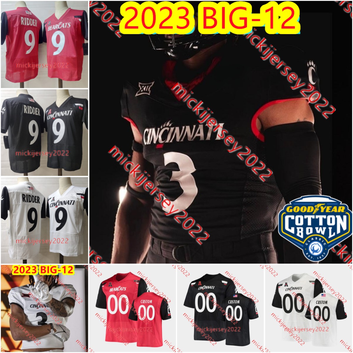 2023 BIG-12 Travis Kelce Desmond Ridder Cincinnati Bearcats Football Jersey Stitched Derek Wolfe Brig Owens Gerrid Doaks James Wiggins Cincinnati Jersey Mens S-3XL